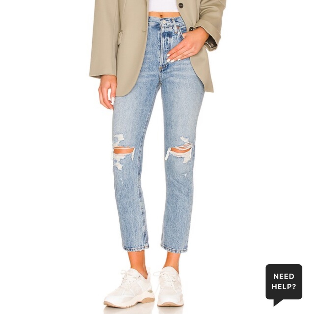 NWT Riley High Rise Straight Crop in Blitz